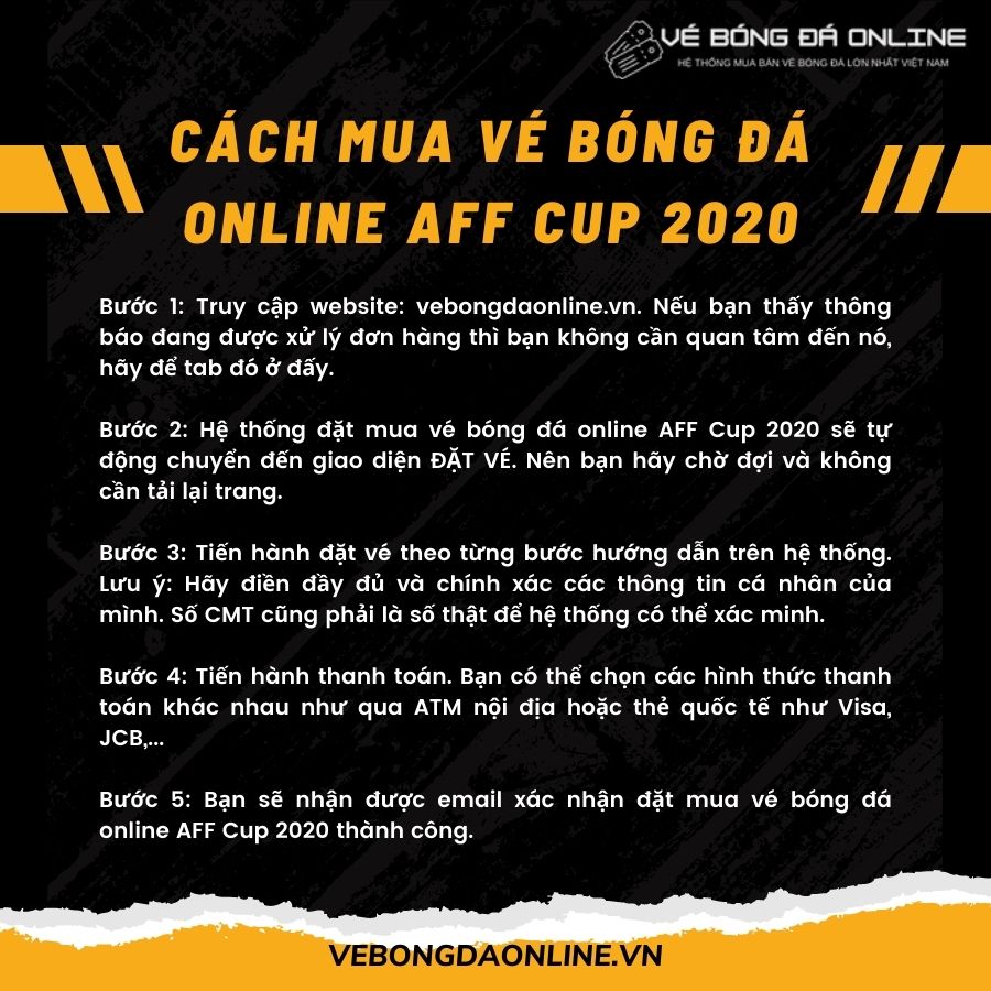 Cách mua vé bóng đá online AFF Cup 